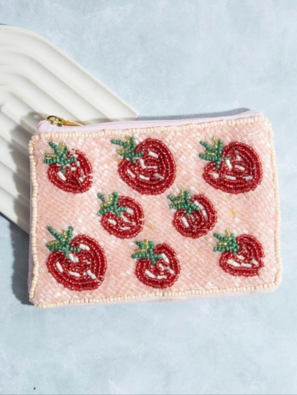 🍓 Strawberry Beaded Coin Purse